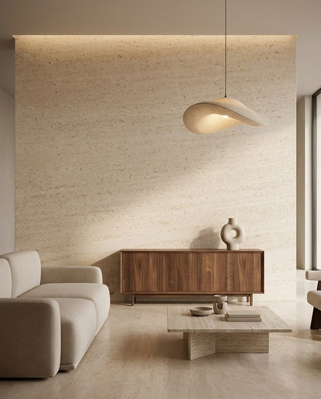 Moca Cream limestone wall cladding